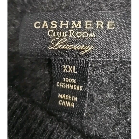 Club Room Luxury 100% Cashmere Crewneck Sweater Gray Men's Size XXL - Picture 4 of 8
